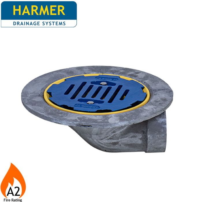 Harmer AV290F Aluminium Flat Grate Flat Roof Outlet with 90 Degree 50mm (2") BSPT Thread