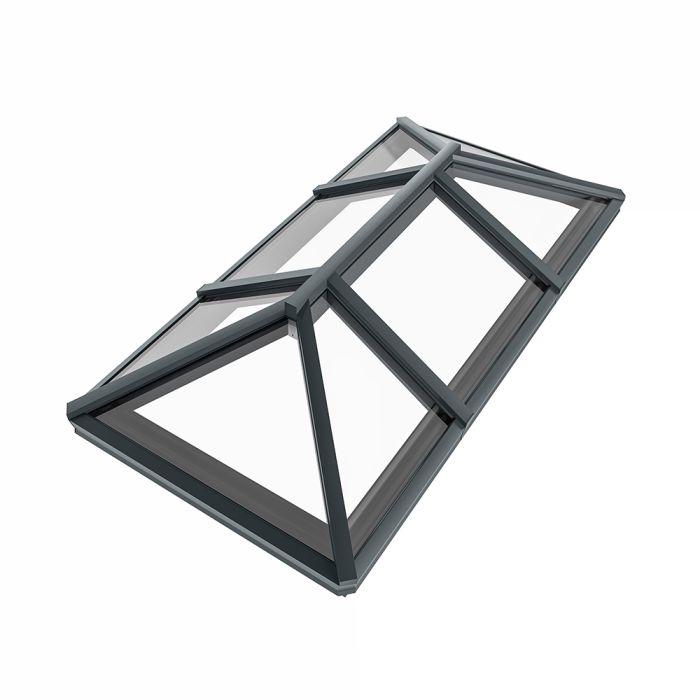 Rainclear roof lantern to suit finished external kerb size 3000 x 1500mm - 7016M Anthracite Grey frame with soft tone neutral double glazed glass