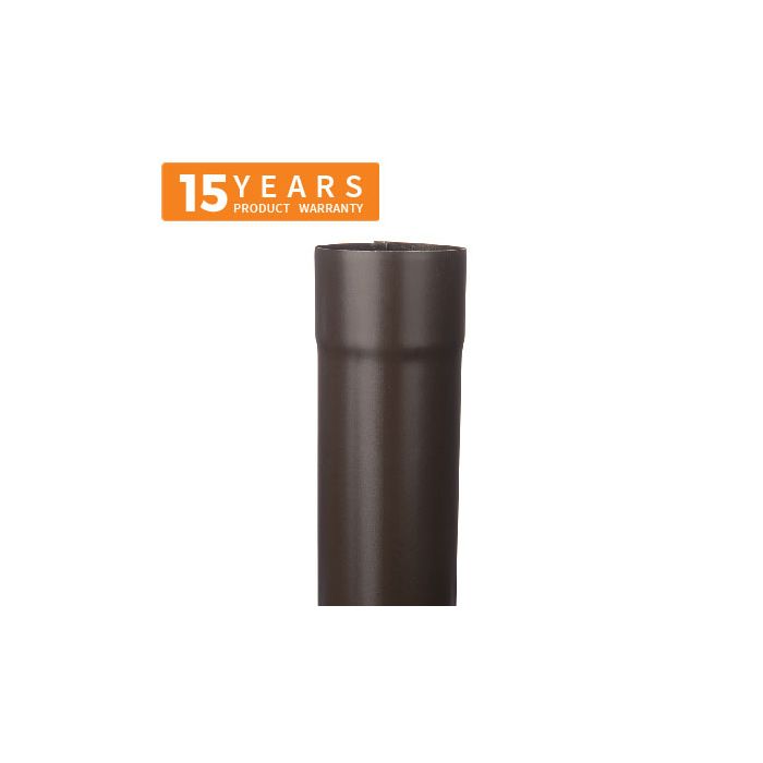 80mm Sepia Brown Galvanised Steel Downpipe 3m Length - 15 years Product Warranty