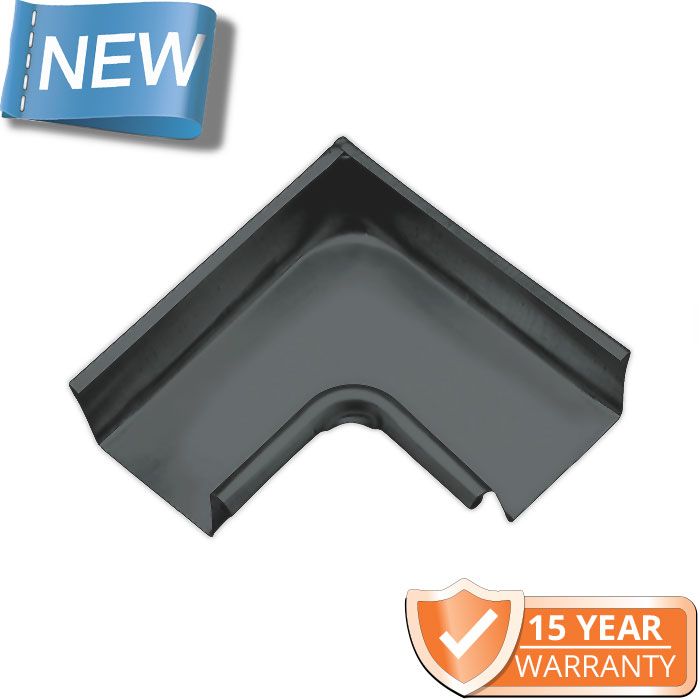 120x75mm Box Profile RAL 7016 Anthracite Grey Coated Galvanised Steel 90degree Internal Gutter Angle