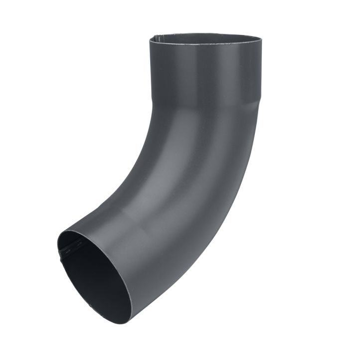 80mm Anthracite Grey Galvanised Steel Downpipe 70Degree Bend