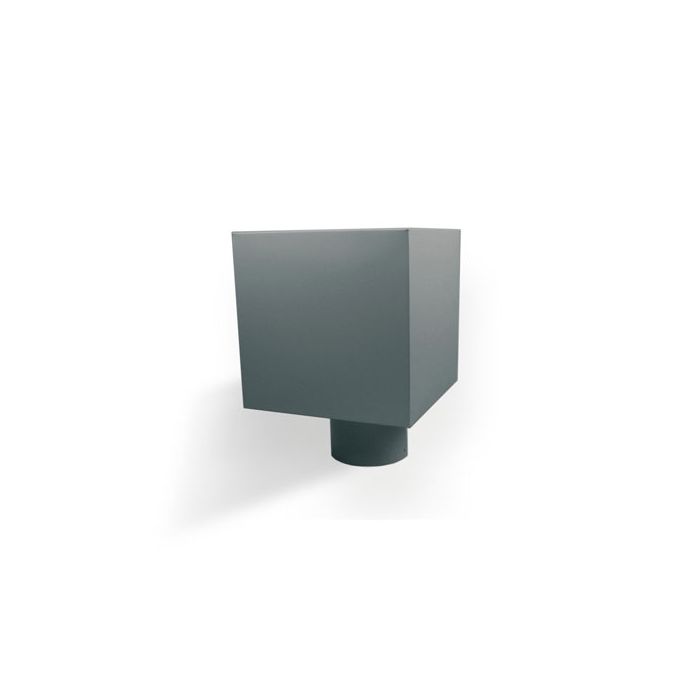 Anthracite Grey Coated Galvanised Steel Plain Box Hopper Head 200w x 200d x 200h with 100mm Outlet