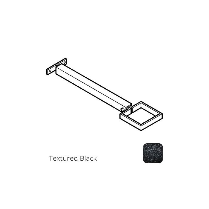 100 x 75mm (4"x3") Aluminium Stand-Off (290mm) Downpipe Clip - Textured Black