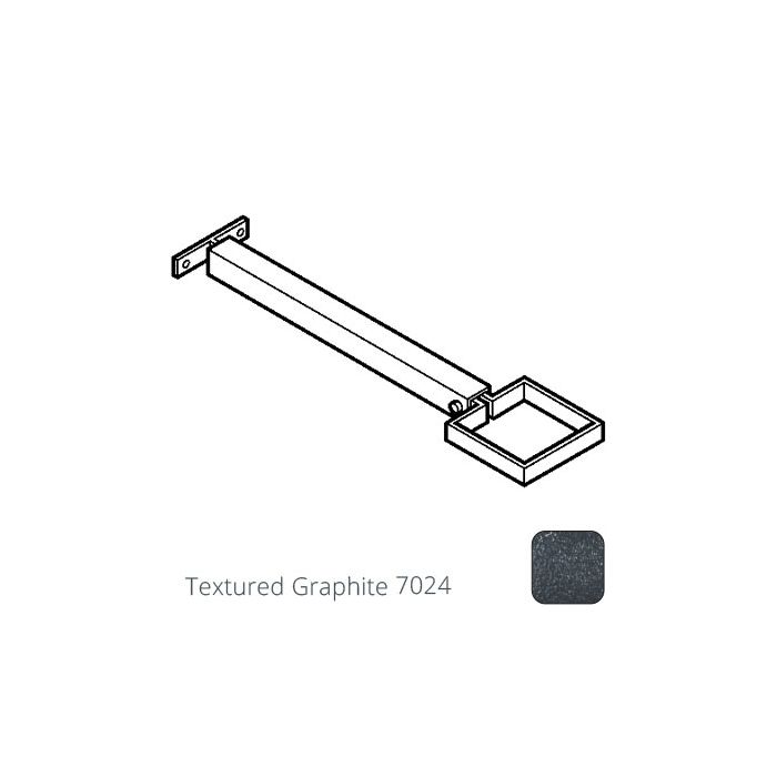 100 x 75mm (4"x3") Aluminium Stand-Off (290mm) Downpipe Clip - Textured 7024 Graphite Grey