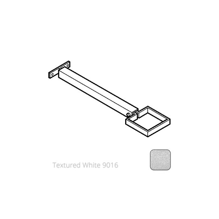 100 x 75mm (4"x3") Aluminium Stand-Off (290mm) Downpipe Clip - Textured 9016 White