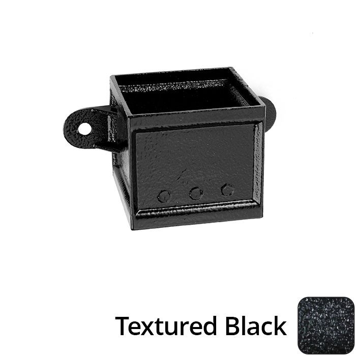 75 x 75mm (3"x3") Cast Aluminium Eared Socket - Textured Black