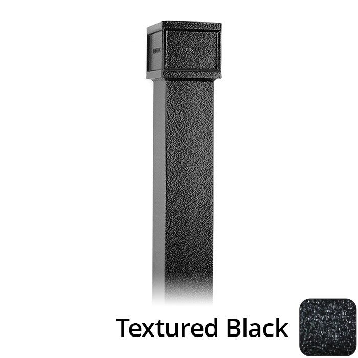 75 x 75mm (3"x3") x 2m Cast Aluminium Downpipe with  Non-eared Socket - Textured Black