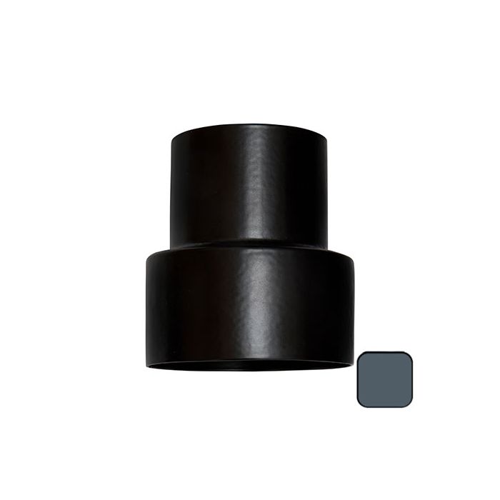 76mm (3") Swaged Round Aluminium Downpipe to 110mm Soil Pipe Adaptor - RAL 7016M Anthracite Grey - from Rainclear Systems