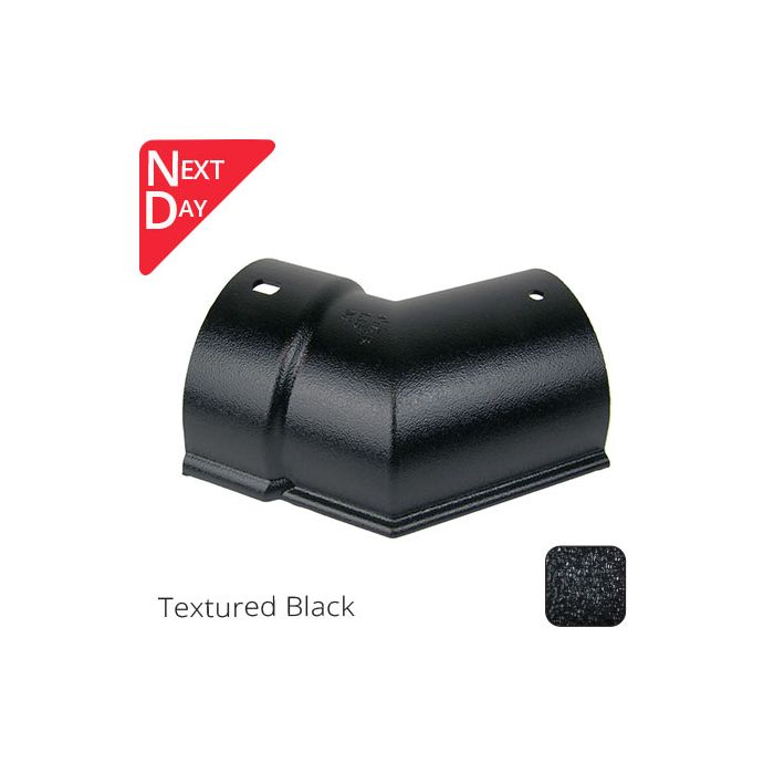 115x75mm (4.5"x3") Beaded Deep Run Cast Aluminium 135 degree Gutter Angle - Internal - Textured Black