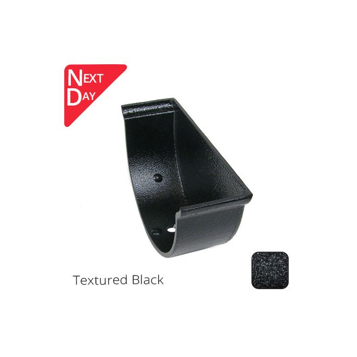 115x75mm (4.5"x3") Beaded Deep Run Cast Aluminium Gutter Stop-end - External - Textured Black
