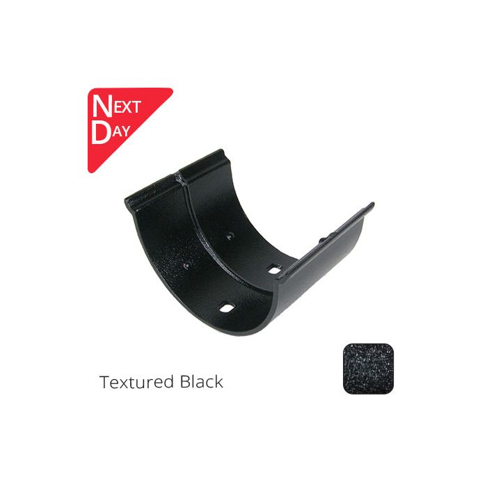 115x75mm (4.5"x3") Beaded Deep Run Cast Aluminium Gutter Union - Textured Black