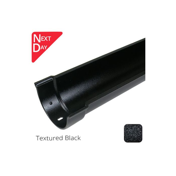 115x75mm (4.5"x3") Beaded Deep Run Cast Aluminium Gutter Length - 0.61m - Textured Black