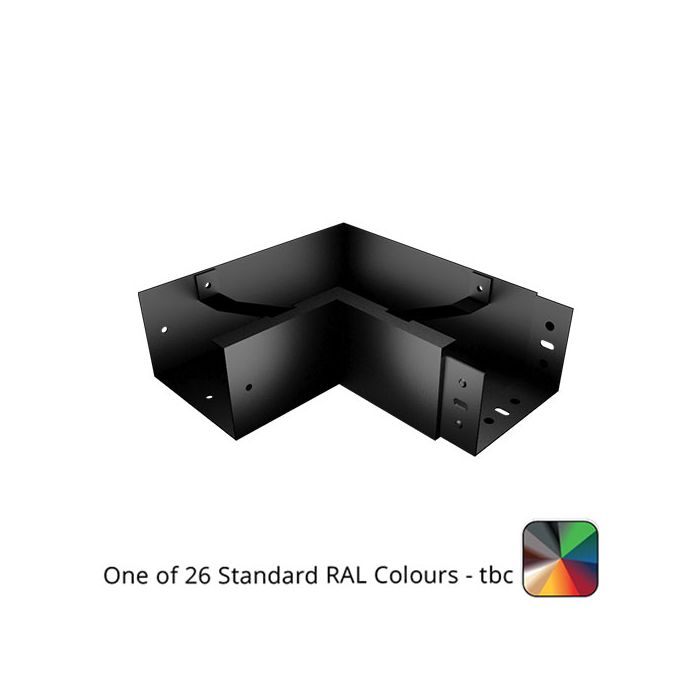125x100mm Aluminium Joggle Box 90 Degree Internal Gutter Angle - One of 26 Standard Matt RAL colours TBC