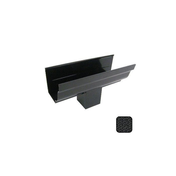125x100mm SnapIT Aluminium Moulded Gutter Outlet with 76x76mm Spigot - Textured Black