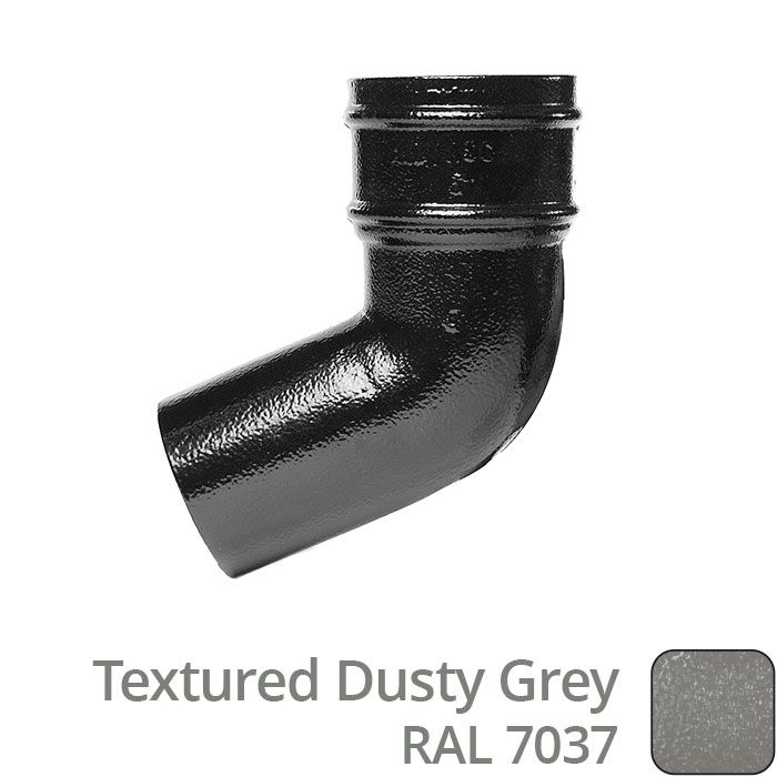 76mm (3") Cast Aluminium Downpipe 135 Degree Bend without Ears - Textured Dusty Grey RAL 7037