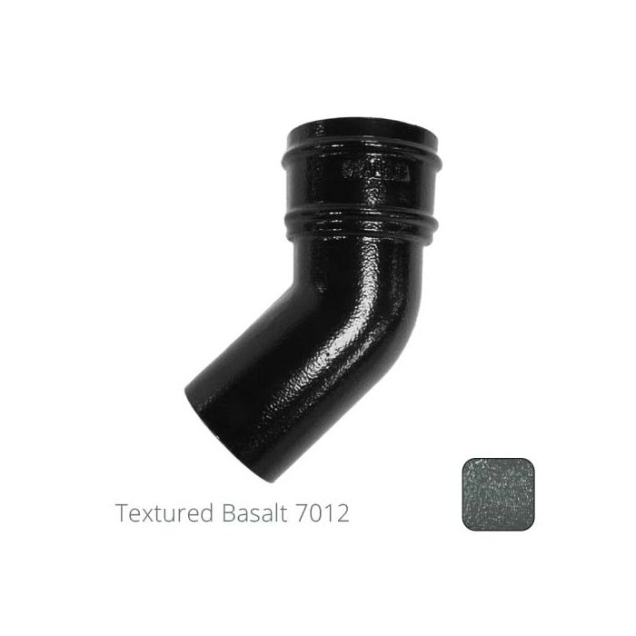 76mm (3") Cast Aluminium Downpipe 135 Degree Bend without Ears - Textured Basalt Grey RAL 7012