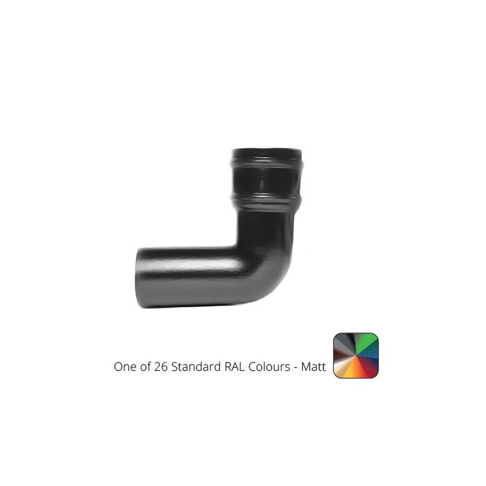 76mm (3") Cast Aluminium Downpipe 90 Degree Bend without Ears - One of 26 Standard Matt RAL colours TBC