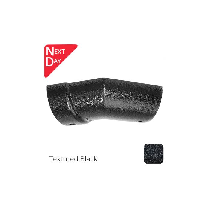 100mm (4") Half Round Cast Aluminium Gutter 135 External Angle - Textured Black