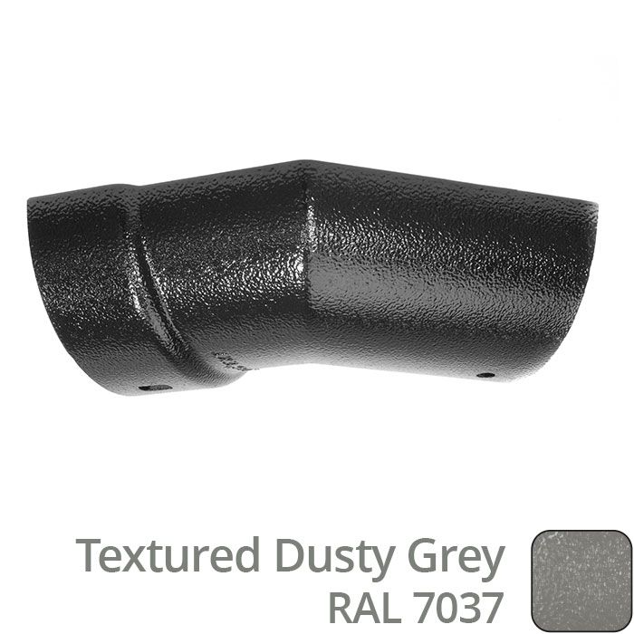 100mm (4") Half Round Cast Aluminium Gutter 135 External Angle - Textured Dusty Grey RAL 7037