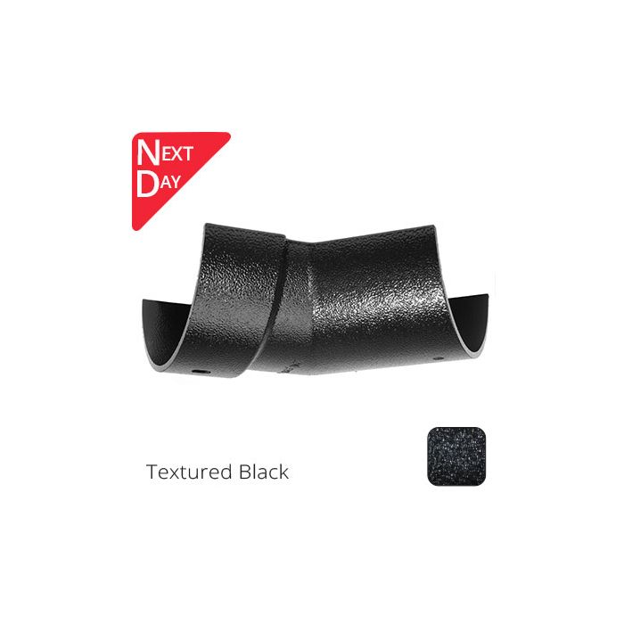 100mm (4") Half Round Cast Aluminium Gutter 135 Internal Angle - Textured Black
