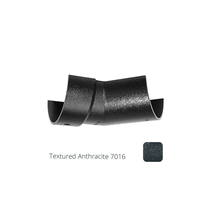 100mm (4") Half Round Cast Aluminium Gutter 135 Internal Angle - Textured Anthracite Grey RAL 7016 