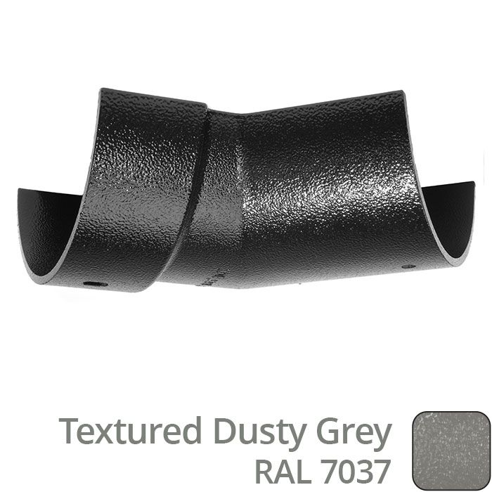 115mm (4.5") Half Round Cast Aluminium Gutter 135 Internal Angle - Textured Dusty Grey RAL 7037
