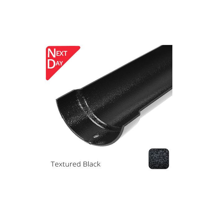 100mm (4") Half Round Cast Aluminium Gutter 1.83m length - Textured Black