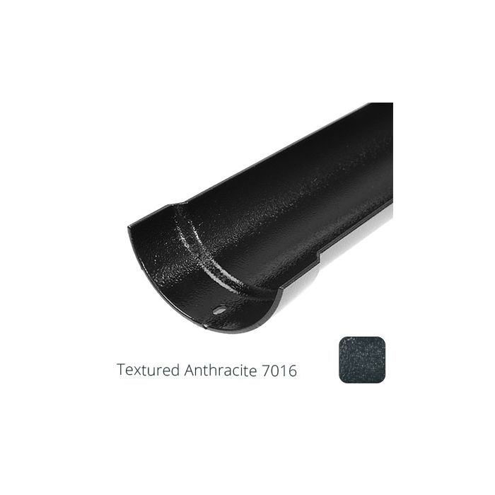 125mm (5") Half Round Cast Aluminium Gutter 1.83m length - Textured Anthracite Grey RAL 7016 