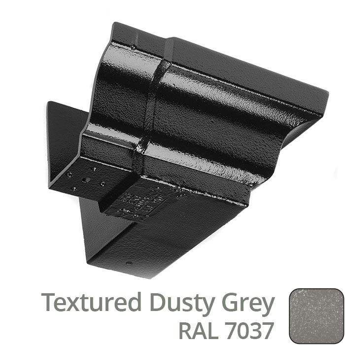 100 x 75mm (4"x3") Moulded Ogee Cast Aluminium 90 Degree External Angle - Textured Dusty Grey RAL 7037 - Buy online now from Rainclear Systems