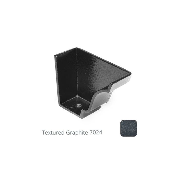 100 x 75mm (4"x3") Moulded Ogee Cast Aluminium Right Hand Internal Stop End - Textured Graphite Grey RAL 7024 