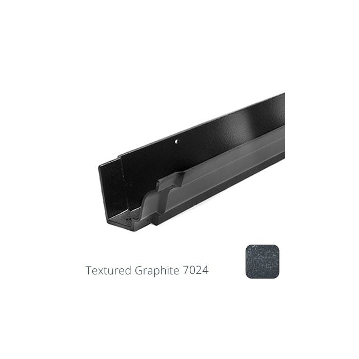 100 x 75mm (4"x3") Moulded Ogee Cast Aluminium Gutter 1.83m length - Textured Graphite Grey RAL 7024 