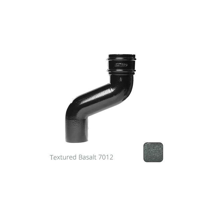 76mm (3") Cast Aluminium Downpipe 150mm Offset - Textured Basalt Grey RAL 7012  - from Rainclear Systems