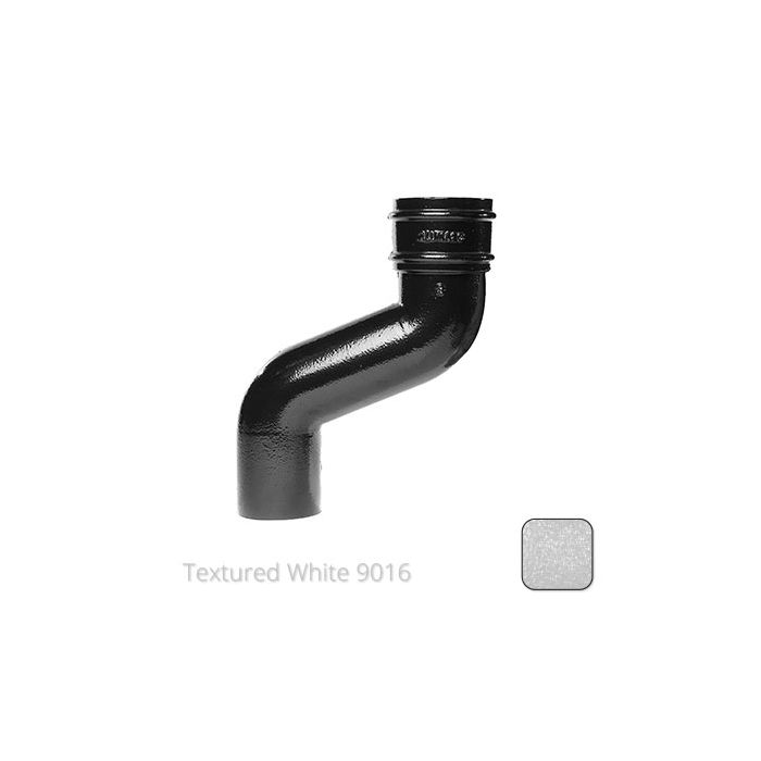 76mm (3") Cast Aluminium Downpipe 75mm Offset - Textured Traffic White RAL 9016