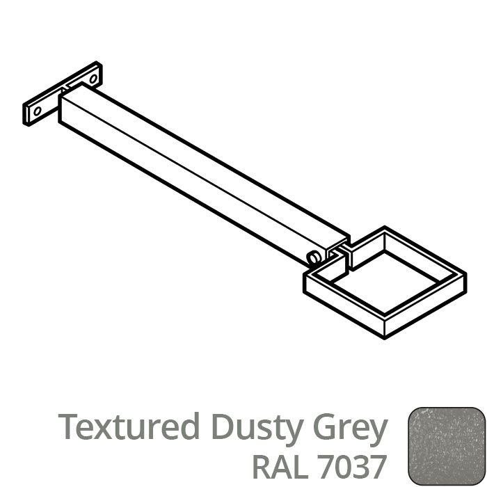 100 x 75mm (4"x3") Aluminium Stand-Off (290mm) Downpipe Clip - Textured 7037 Dusty Grey