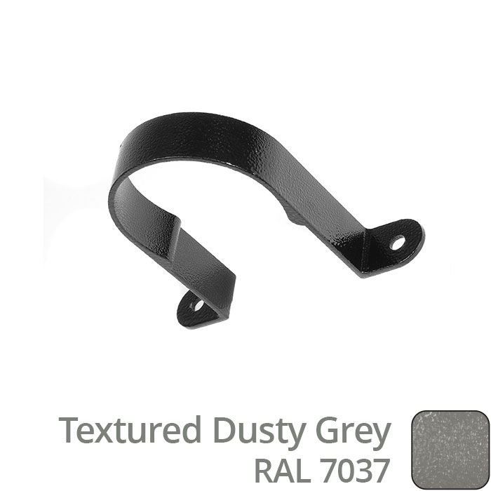 76mm (3") Aluminium Downpipe Fixing Clip - Textured Dusty Grey RAL 7037