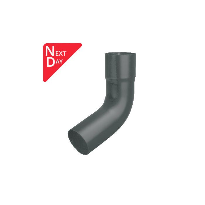 76mm (3") Swaged Aluminium Downpipe 112 Degree Bend without Ears - RAL 7016m Anthracite Grey