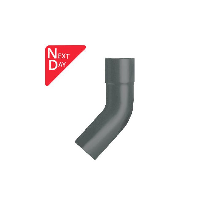76mm (3") Swaged Aluminium Downpipe 135 Degree Bend without Ears - RAL 7016m Anthracite Grey