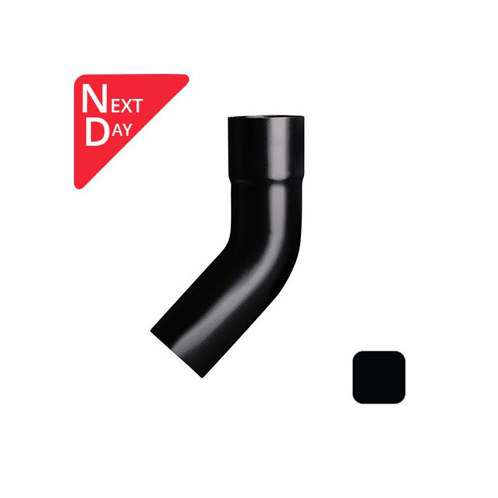 76mm (3") Swaged Aluminium Downpipe 135 Degree Bend without Ears - RAL 9005m Matt Black