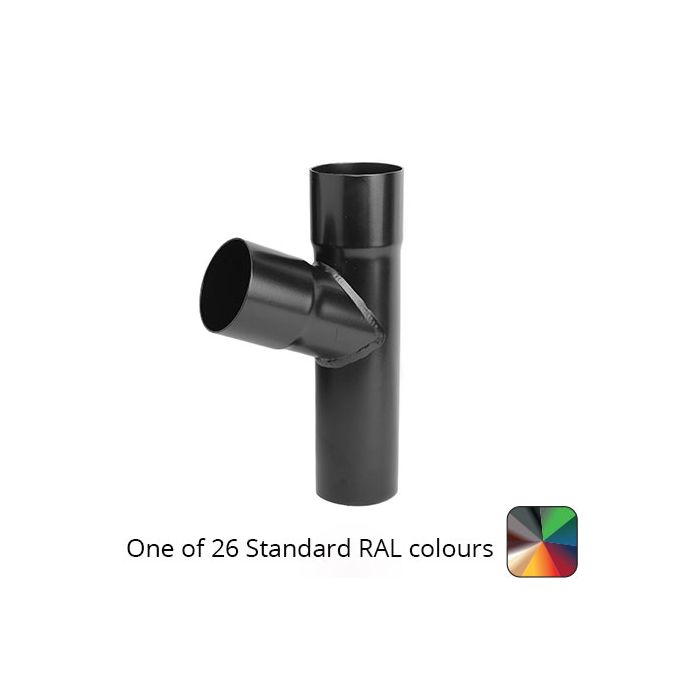 63mm (2.5") Swaged Aluminium Downpipe 112 Degree Branch without Ears - One of 26 Standard Matt RAL colours TBC
