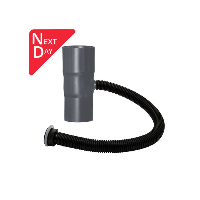 76mm (3") Swaged Aluminium Rainwater Divertors - RAL 7016M Anthracite Grey  -  From Rainclear Systems -  for next day delivery from stock