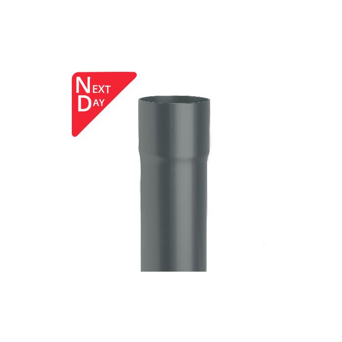76mm (3") Swaged Aluminium Downpipe 3m long - RAL 7016M Anthracite Grey 