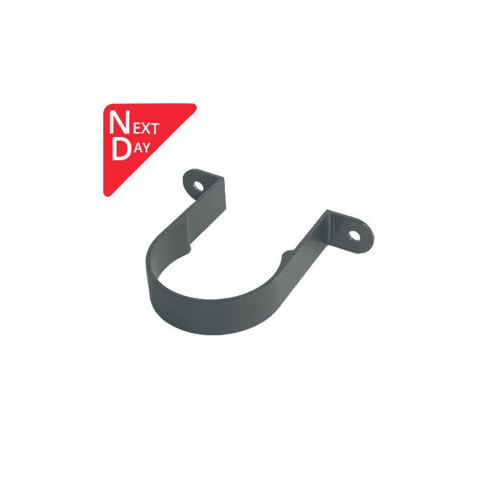 76mm (3") Swaged Aluminium Downpipe Clip - RAL 7016M Anthracite Grey 