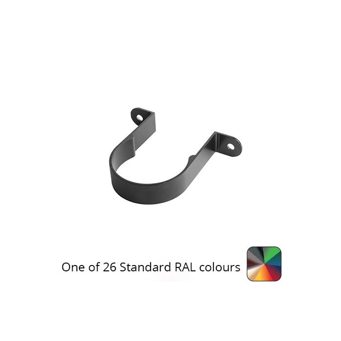 76mm (3") Round Swaged Aluminium Downpipe Clip - One of 26 Standard Matt RAL colours TBC- Manufactured by Alumasc - buy online from Rainclear Systems