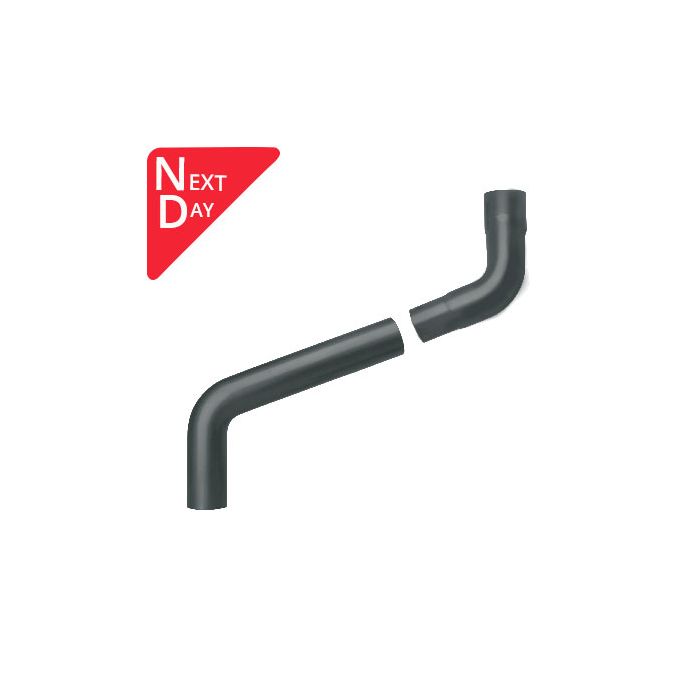 76mm (3") Swaged Aluminium Downpipe 400mm (max) Adjustable Offset - RAL 7016M Anthracite Grey 