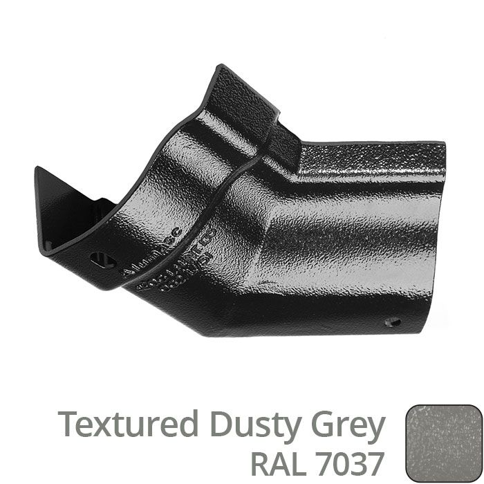 115mm (4.5") Victorian Ogee Cast Aluminium Gutter 135 Internal Angle - Textured Dusty Grey RAL 7037