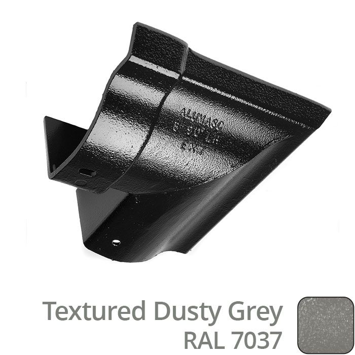 125mm (5") Victorian Ogee Cast Aluminium Gutter 90 External Angle - Textured Dusty Grey RAL 7037