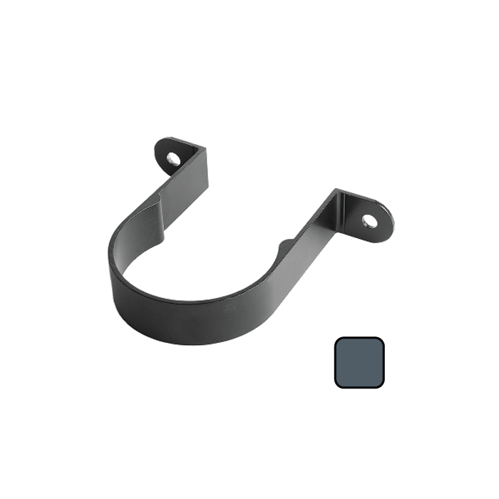 63mm (2.5") Swaged Aluminium Downpipe Clip - RAL 7016M Anthracite Grey 