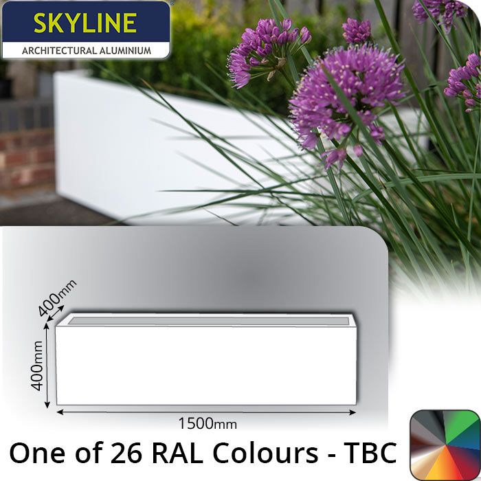 Skyline Aluminium Planter 400w x 400h x 1.5m - One of 26 Standard Matt RAL colours TBC - Buy online from Rainclear Systems