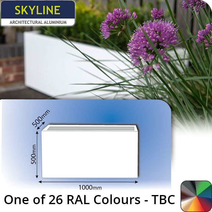 Skyline Aluminium Planter 500w x 500h x 1m - One of 26 Standard Matt RAL colours TBC - Buy online from Rainclear Systems