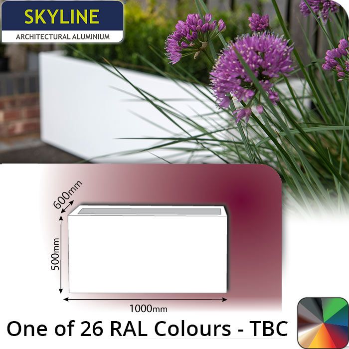 Skyline Aluminium Planter 600w x 500h x 1m - One of 26 Standard Matt RAL colours TBC - Buy online from Rainclear Systems